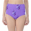 Purple Roses Pattern High-Waist Bikini Bottoms View1