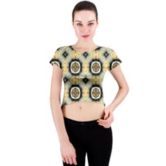 Faux Animal Print Pattern Crew Neck Crop Top by GardenOfOphir