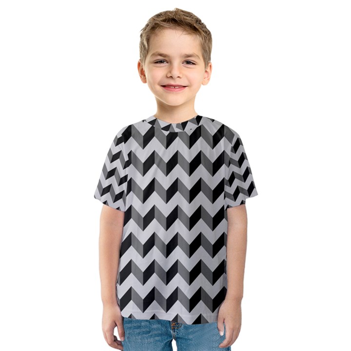 Modern Retro Chevron Patchwork Pattern  Kid s Sport Mesh Tees