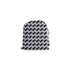 Modern Retro Chevron Patchwork Pattern  Drawstring Pouches (xs) 