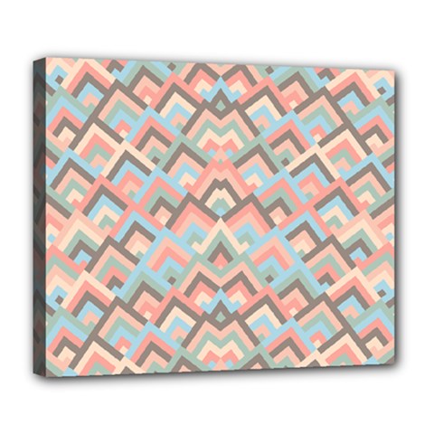 Trendy Chic Modern Chevron Pattern Deluxe Canvas 24  X 20   by GardenOfOphir