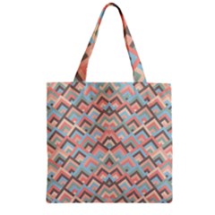 Trendy Chic Modern Chevron Pattern Zipper Grocery Tote Bags by GardenOfOphir