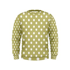 Lime Green Polka Dots Boys  Sweatshirts by GardenOfOphir