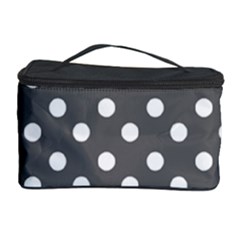 Gray Polka Dots Cosmetic Storage Cases by GardenOfOphir