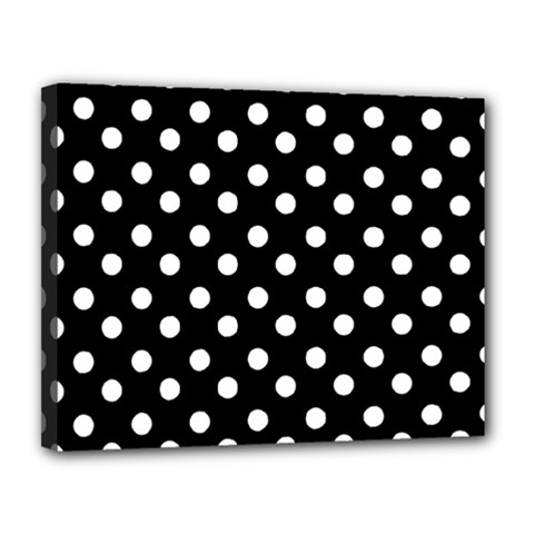 Black And White Polka Dots Canvas 14  X 11 