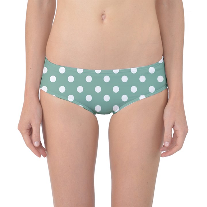 Mint Green Polka Dots Classic Bikini Bottoms