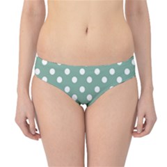 Mint Green Polka Dots Hipster Bikini Bottoms by GardenOfOphir