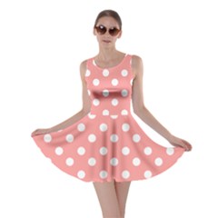 Coral And White Polka Dots Skater Dresses by GardenOfOphir