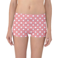 Coral And White Polka Dots Boyleg Bikini Bottoms