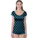 Blue Hearts Valentine s Day Pattern Short Sleeve Leotard View1