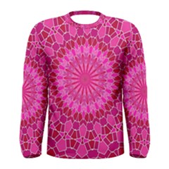 Pink And Red Mandala Men s Long Sleeve T-shirts by LovelyDesigns4U