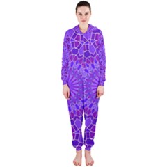 Purple Mandala Hooded Jumpsuit (ladies)  by LovelyDesigns4U