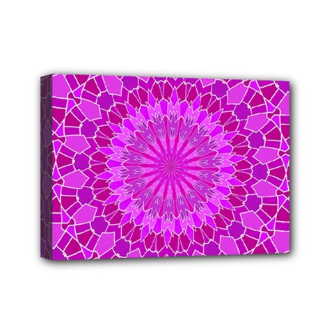 Purple And Pink Mandala Mini Canvas 7  X 5  by LovelyDesigns4U