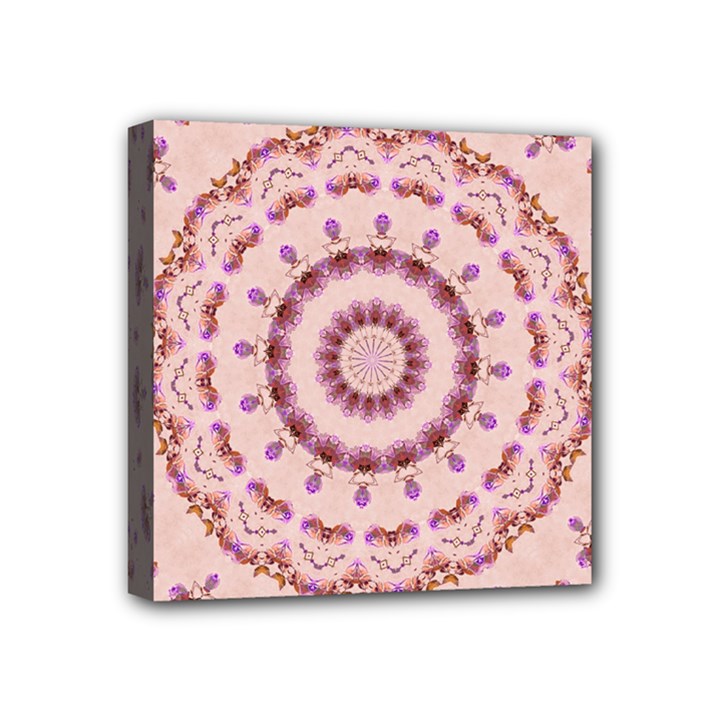 Pink and Purple Roses Mandala Mini Canvas 4  x 4 