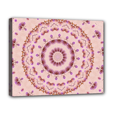 Pink And Purple Roses Mandala Canvas 14  X 11 