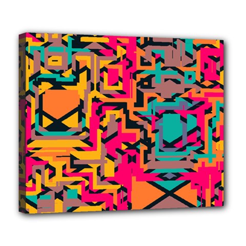 Colorful Shapes Deluxe Canvas 24  X 20  (stretched)