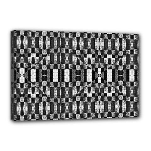 Black And White Geometric Tribal Pattern Canvas 18  X 12  by dflcprints