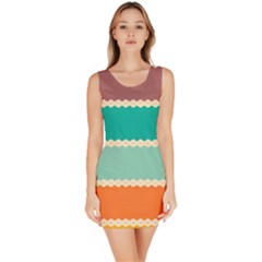 Rhombus And Retro Colors Stripes Pattern Bodycon Dress by LalyLauraFLM