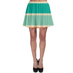 Rhombus And Retro Colors Stripes Pattern Skater Skirt