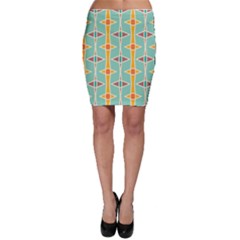 Rhombus pattern in retro colors  Bodycon Skirt