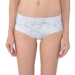 White Marble 2 Mid-waist Bikini Bottoms by ArgosPhotography
