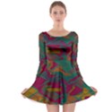 Geometric shapes in retro colors Long Sleeve Skater Dress View1