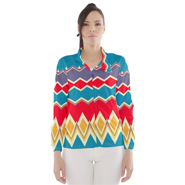 Chevrons and rhombus Wind Breaker (Women)