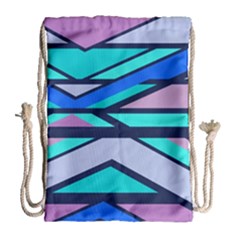 Angles And Stripes Large Drawstring Bag by LalyLauraFLM