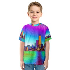 Chicago Colored Foil Effects Kid s Sport Mesh Tees