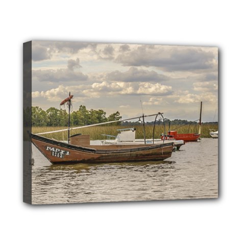 Fishing And Sailboats At Santa Lucia River In Montevideo Canvas 10  X 8  by dflcprints