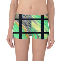 Black Window With Colorful Tiles Reversible Boyleg Bikini Bottoms by digitaldivadesigns