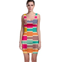 Connected Colorful Rectangles Bodycon Dress by LalyLauraFLM