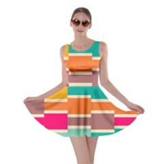 Connected Colorful Rectangles Skater Dress by LalyLauraFLM