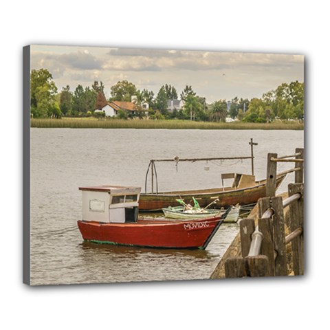 Santa Lucia River In Montevideo Uruguay Canvas 20  X 16  by dflcprints