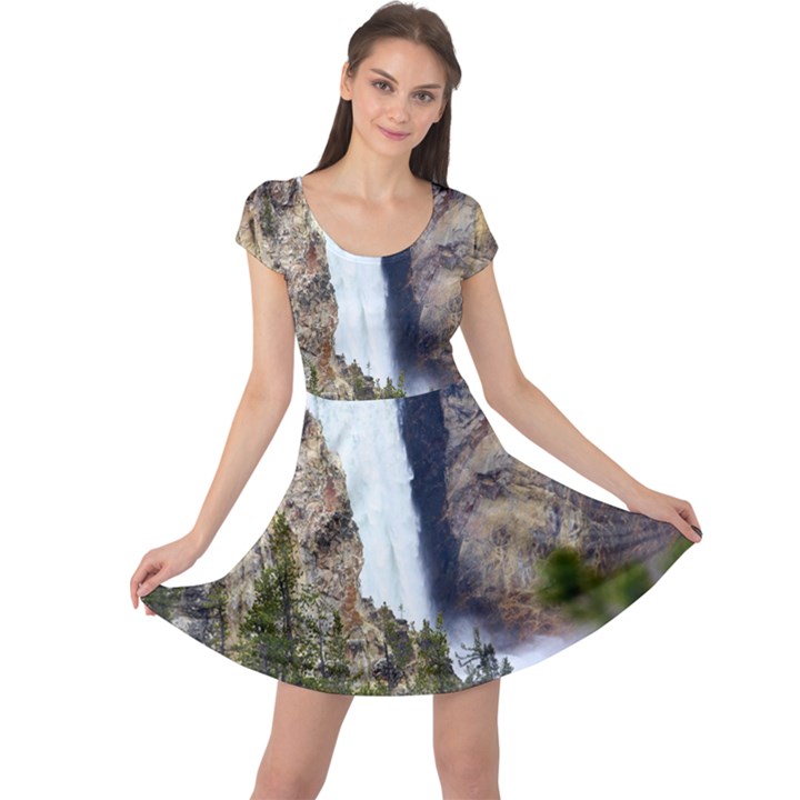 YELLOWSTONE WATERFALL Cap Sleeve Dresses