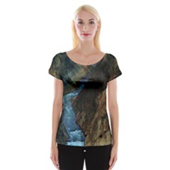 Yellowstone Lower Falls Women s Cap Sleeve Top by trendistuff