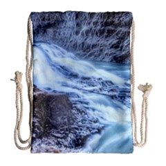 Gullfoss Waterfalls 1 Drawstring Bag (large) by trendistuff