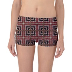 Check Ornate Pattern Reversible Boyleg Bikini Bottoms by dflcprintsclothing