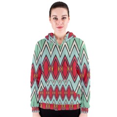 Rhombus And Chevrons Pattern Women s Zipper Hoodie by LalyLauraFLM