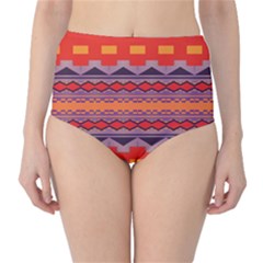 Rhombus Rectangles And Triangles High-waist Bikini Bottoms by LalyLauraFLM