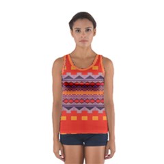 Rhombus Rectangles And Triangles Women s Sport Tank Top by LalyLauraFLM