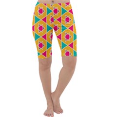 Colorful Stars Pattern Cropped Leggings by LalyLauraFLM