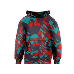 Red Blue Pieces Kid s Pullover Hoodie