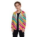 Colorful diagonal stripes Wind Breaker (Kids) View2