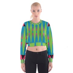 Connected Rhombus   Women s Cropped Sweatshirt by LalyLauraFLM