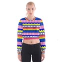 Rectangles waves and circles   Women s Cropped Sweatshirt View1
