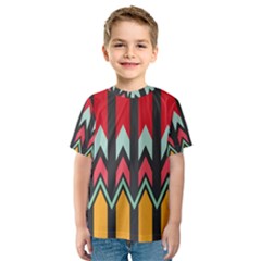 Waves And Other Shapes Pattern Kid s Sport Mesh Tee