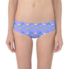 Blue And Green Birds Pattern Classic Bikini Bottoms