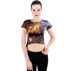 Rosette Cloud Crew Neck Crop Top by trendistuff