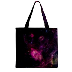 Purple Clouds Zipper Grocery Tote Bags by trendistuff